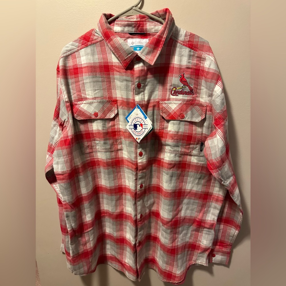 Men’s Plaid Columbia Cardinals Flannel NWT